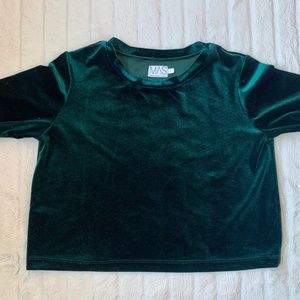 Mas Brand Green Velvet Top